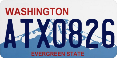 WA license plate ATX0826