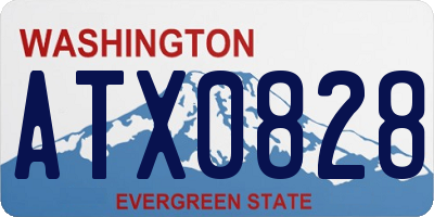 WA license plate ATX0828