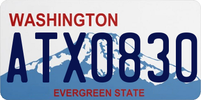 WA license plate ATX0830