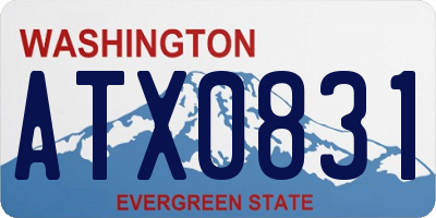 WA license plate ATX0831