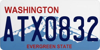WA license plate ATX0832