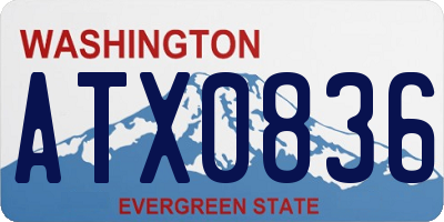 WA license plate ATX0836