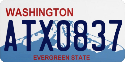 WA license plate ATX0837