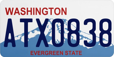 WA license plate ATX0838