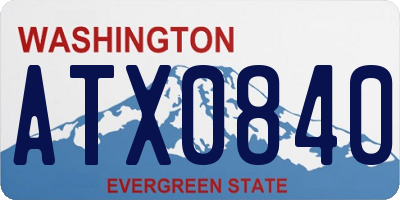 WA license plate ATX0840