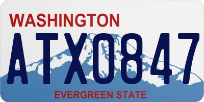 WA license plate ATX0847
