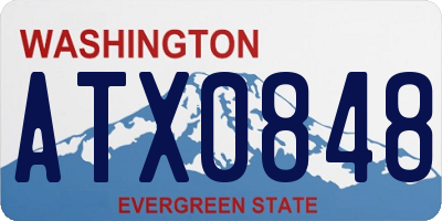 WA license plate ATX0848