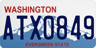WA license plate ATX0849