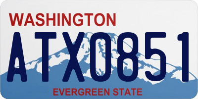 WA license plate ATX0851
