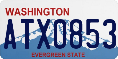 WA license plate ATX0853