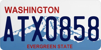 WA license plate ATX0858