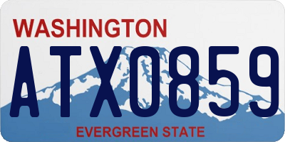WA license plate ATX0859