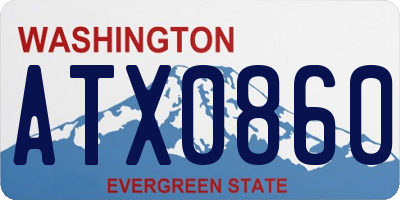WA license plate ATX0860