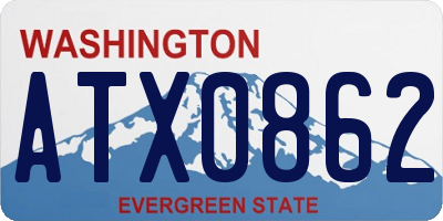 WA license plate ATX0862
