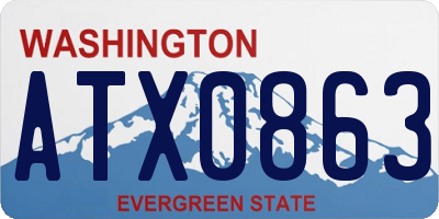 WA license plate ATX0863