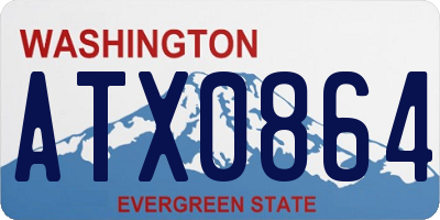 WA license plate ATX0864