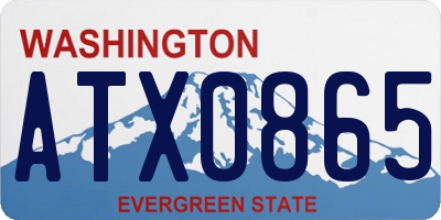 WA license plate ATX0865