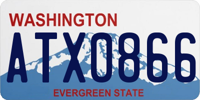 WA license plate ATX0866