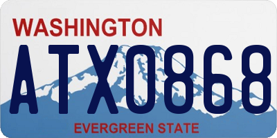WA license plate ATX0868