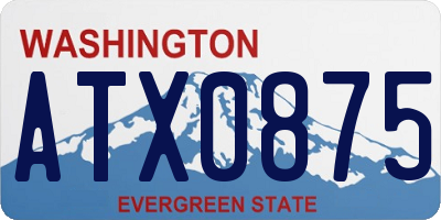 WA license plate ATX0875