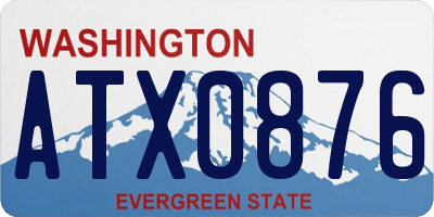 WA license plate ATX0876