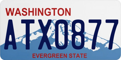 WA license plate ATX0877