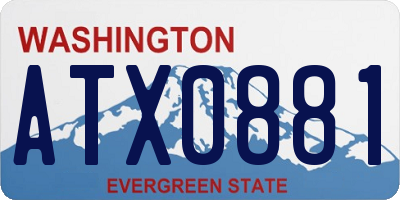 WA license plate ATX0881