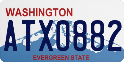 WA license plate ATX0882