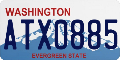 WA license plate ATX0885