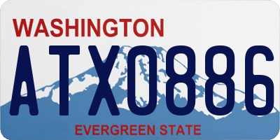 WA license plate ATX0886