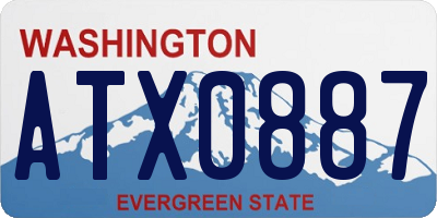 WA license plate ATX0887