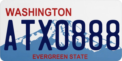 WA license plate ATX0888