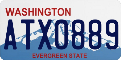 WA license plate ATX0889