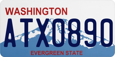 WA license plate ATX0890