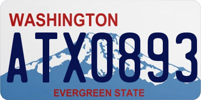 WA license plate ATX0893