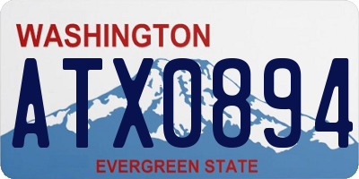 WA license plate ATX0894