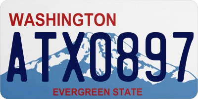 WA license plate ATX0897