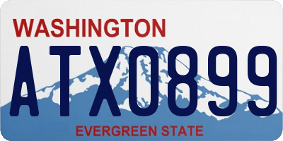 WA license plate ATX0899