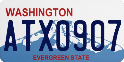 WA license plate ATX0907