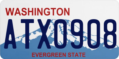 WA license plate ATX0908