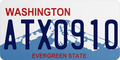 WA license plate ATX0910