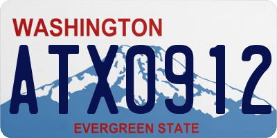 WA license plate ATX0912