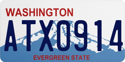 WA license plate ATX0914