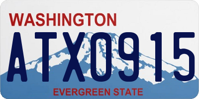 WA license plate ATX0915