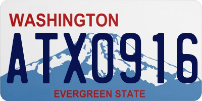 WA license plate ATX0916