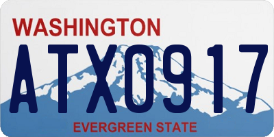 WA license plate ATX0917