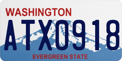 WA license plate ATX0918