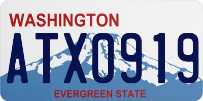 WA license plate ATX0919