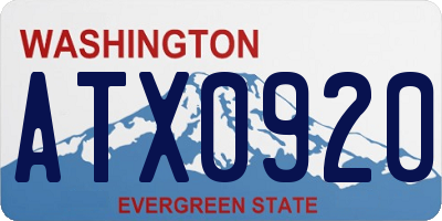 WA license plate ATX0920