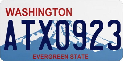 WA license plate ATX0923